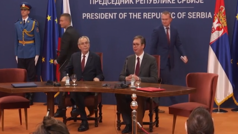 Miloš Zeman a srbský prezident Aleksandar Vučić
